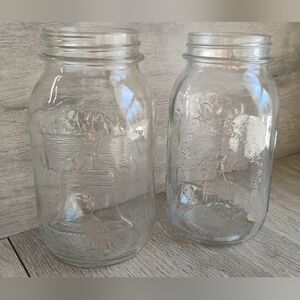 Vintage Mason Quarts Clear Glass Jars Bicentennial Celebration 1976 Liberty Bell